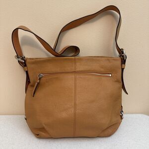 Coach C1076-F15064 Tan Brown Pebbled Leather Large Purse Hobo Shoulder Handbag